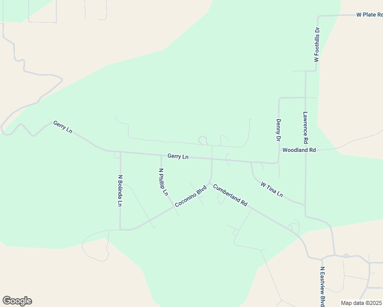 map of restaurants, bars, coffee shops, grocery stores, and more near 3597 Gerry Lane in Williams