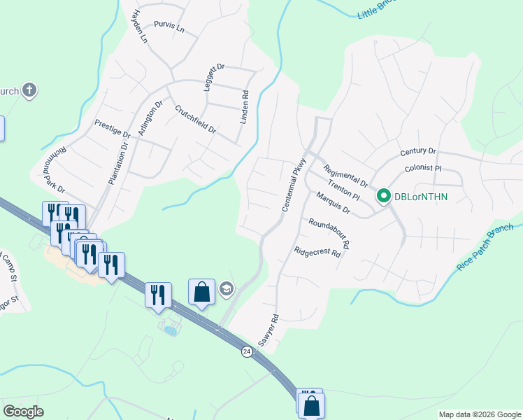 map of restaurants, bars, coffee shops, grocery stores, and more near 46 Loyalist Road in Cameron