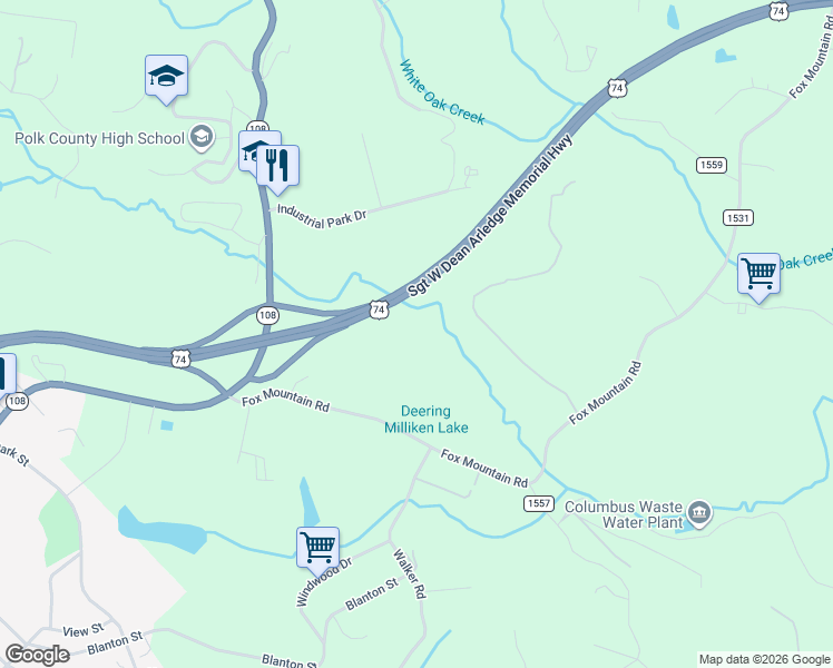 map of restaurants, bars, coffee shops, grocery stores, and more near 333 Fox Mountain Road in Columbus