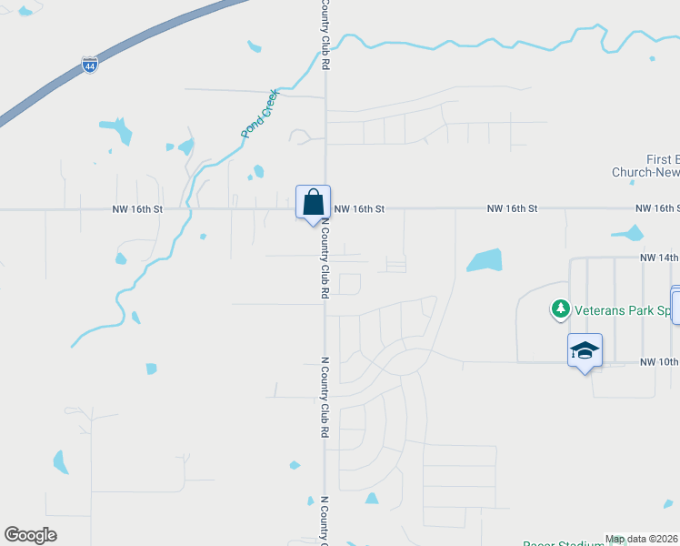 map of restaurants, bars, coffee shops, grocery stores, and more near 1317 North Country Club Road in Newcastle