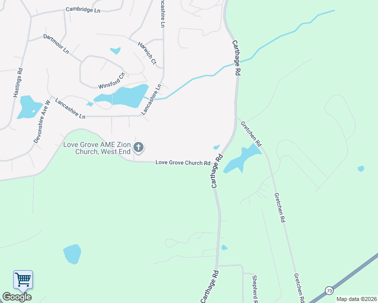 map of restaurants, bars, coffee shops, grocery stores, and more near 1238 Love Grove in Seven Lakes