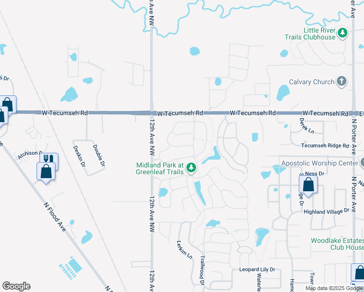map of restaurants, bars, coffee shops, grocery stores, and more near Ringwood Street in Norman
