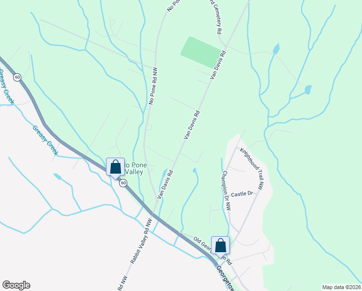 map of restaurants, bars, coffee shops, grocery stores, and more near 674 Van Davis Road in Georgetown