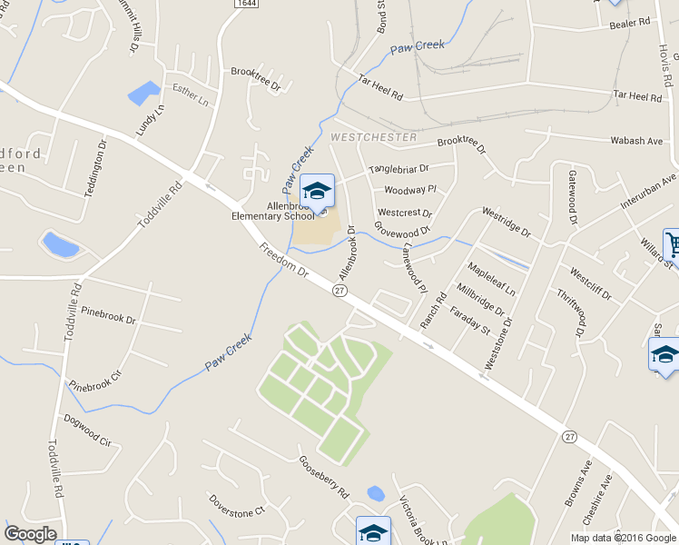 map of restaurants, bars, coffee shops, grocery stores, and more near in Charlotte