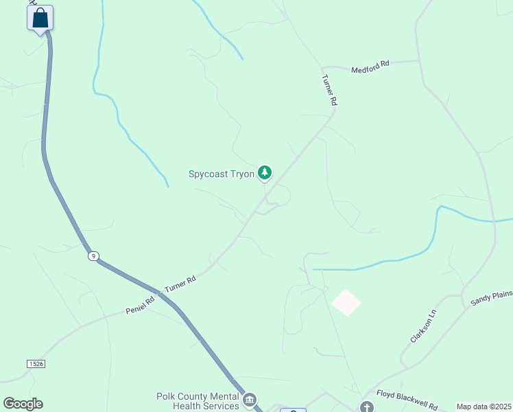 map of restaurants, bars, coffee shops, grocery stores, and more near 243-253 Turner Road in Tryon