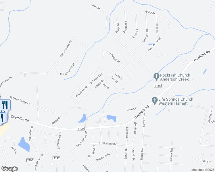 map of restaurants, bars, coffee shops, grocery stores, and more near 61 Pat Street in Spring Lake