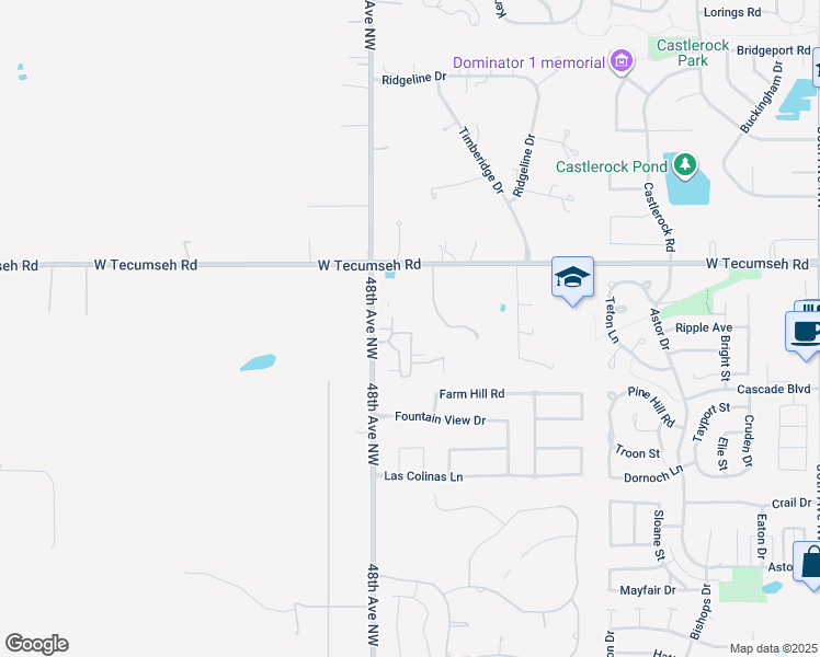 map of restaurants, bars, coffee shops, grocery stores, and more near 4705 Enclave Lane in Norman