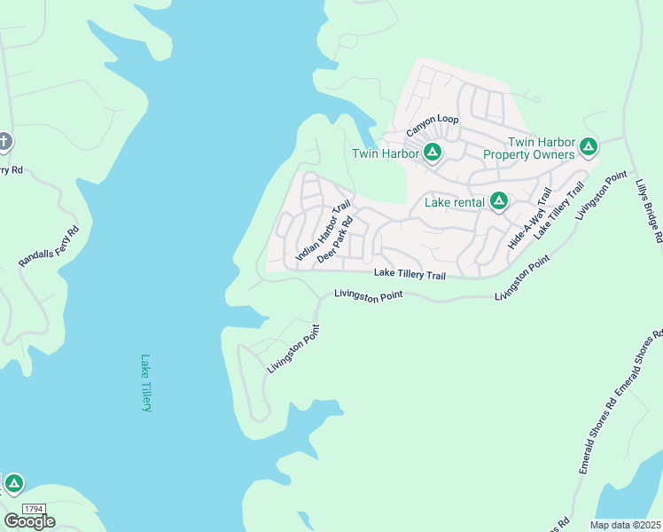 map of restaurants, bars, coffee shops, grocery stores, and more near 115 Deer Park Trail in Mount Gilead