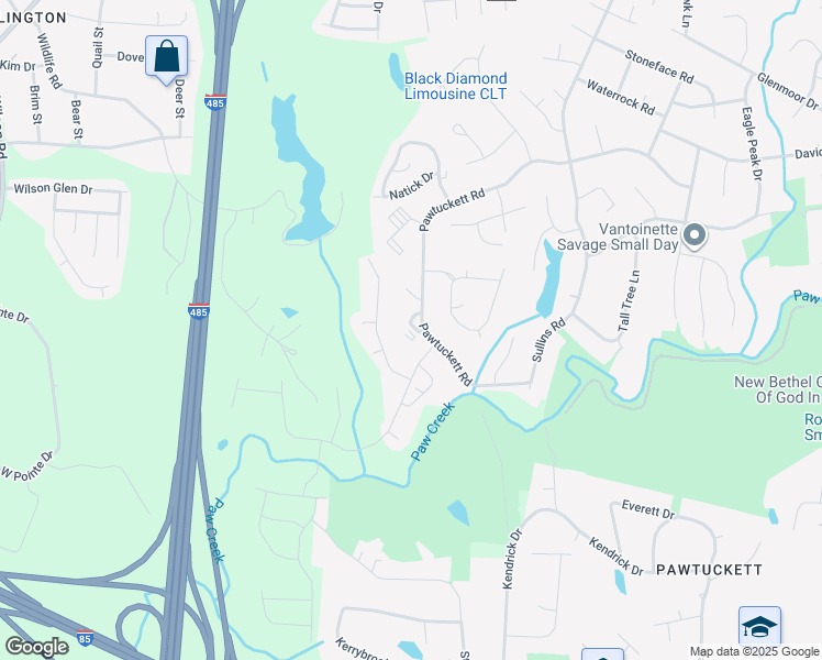 map of restaurants, bars, coffee shops, grocery stores, and more near 9108 Black Heath Circle in Charlotte