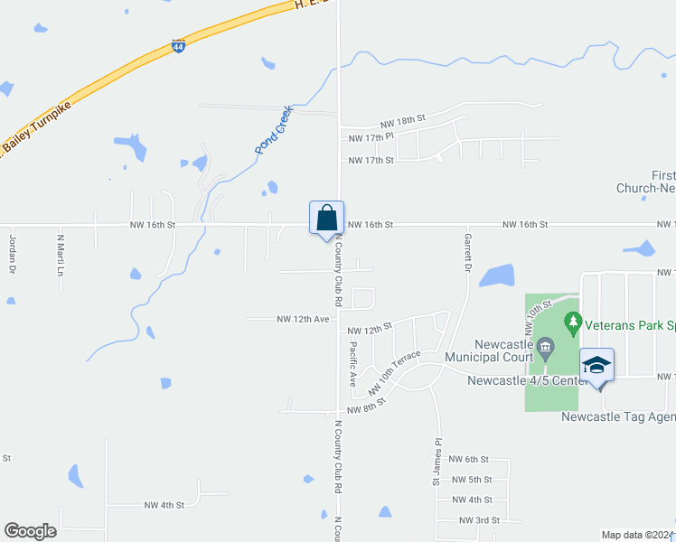 map of restaurants, bars, coffee shops, grocery stores, and more near 1525 Northwest 14th Street in Newcastle