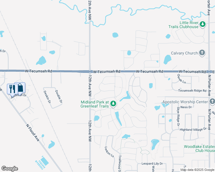 map of restaurants, bars, coffee shops, grocery stores, and more near 1003 Clingmans Dome Road in Norman