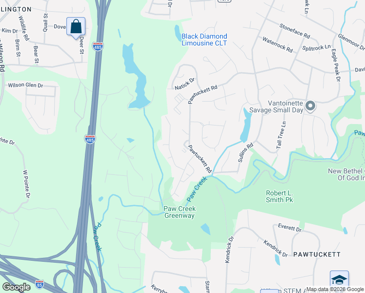 map of restaurants, bars, coffee shops, grocery stores, and more near 9108 Black Heath Circle in Charlotte