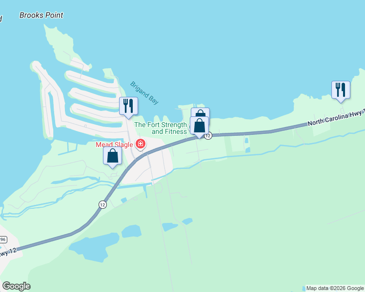 map of restaurants, bars, coffee shops, grocery stores, and more near 50485 North Carolina 12 in Frisco