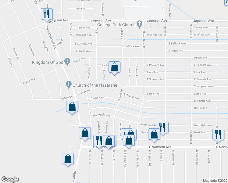 map of restaurants, bars, coffee shops, grocery stores, and more near 1600 Glen Place in Kingman