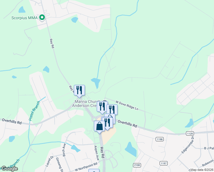 map of restaurants, bars, coffee shops, grocery stores, and more near 243 Stone Cross Dr in Spring Lake