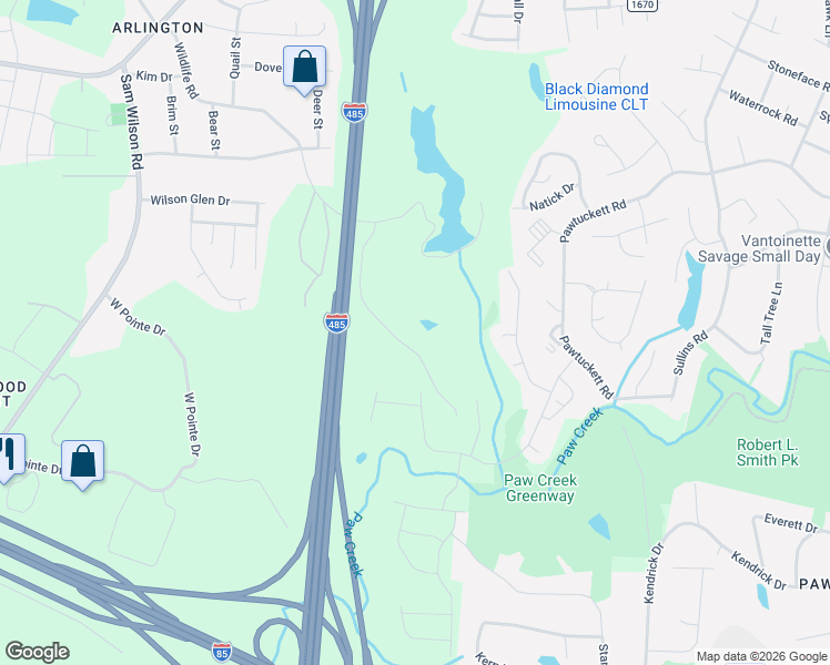 map of restaurants, bars, coffee shops, grocery stores, and more near in Charlotte