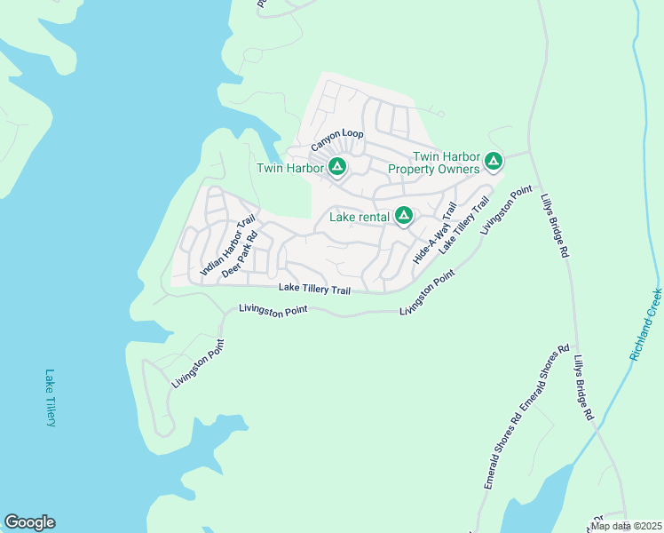 map of restaurants, bars, coffee shops, grocery stores, and more near 125 Twin Bluff Trail in Mount Gilead