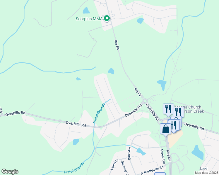 map of restaurants, bars, coffee shops, grocery stores, and more near 252 Hallow Oak Street in Spring Lake