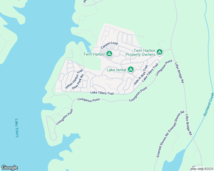 map of restaurants, bars, coffee shops, grocery stores, and more near 125 Twin Bluff Trail in Mount Gilead