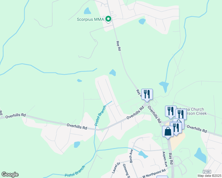 map of restaurants, bars, coffee shops, grocery stores, and more near 252 Hallow Oak Street in Spring Lake