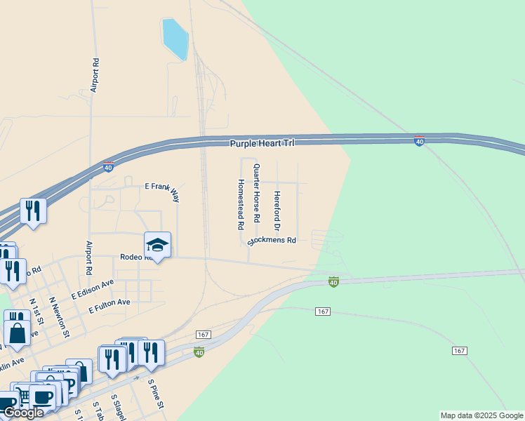 map of restaurants, bars, coffee shops, grocery stores, and more near 856 Quarter Horse Rd in Williams