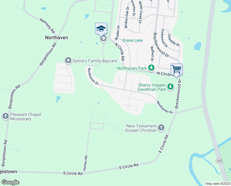 map of restaurants, bars, coffee shops, grocery stores, and more near 4936 Northaven Cove in Memphis