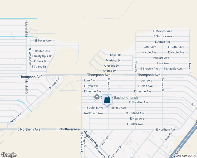 map of restaurants, bars, coffee shops, grocery stores, and more near 3575 E Lum Ave in Kingman
