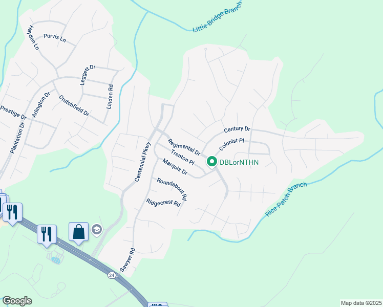 map of restaurants, bars, coffee shops, grocery stores, and more near 216 Regimental Drive in Cameron