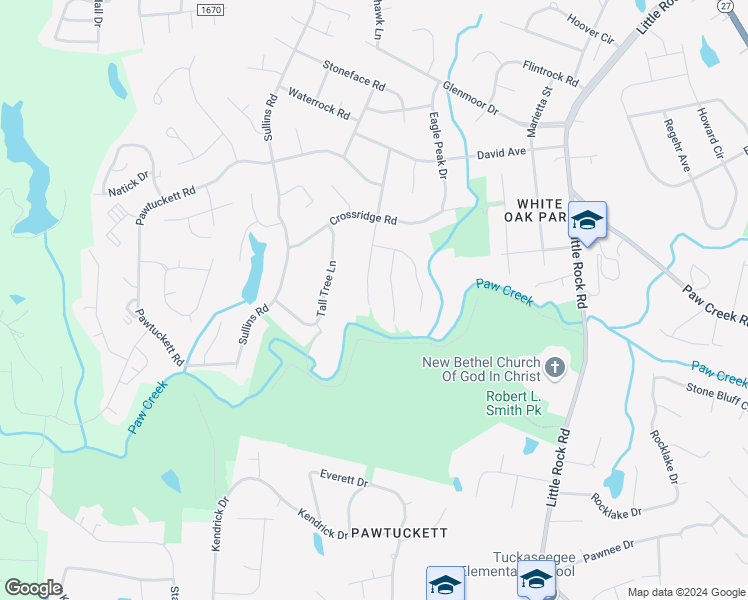 map of restaurants, bars, coffee shops, grocery stores, and more near 5910 Running Deer Road in Charlotte
