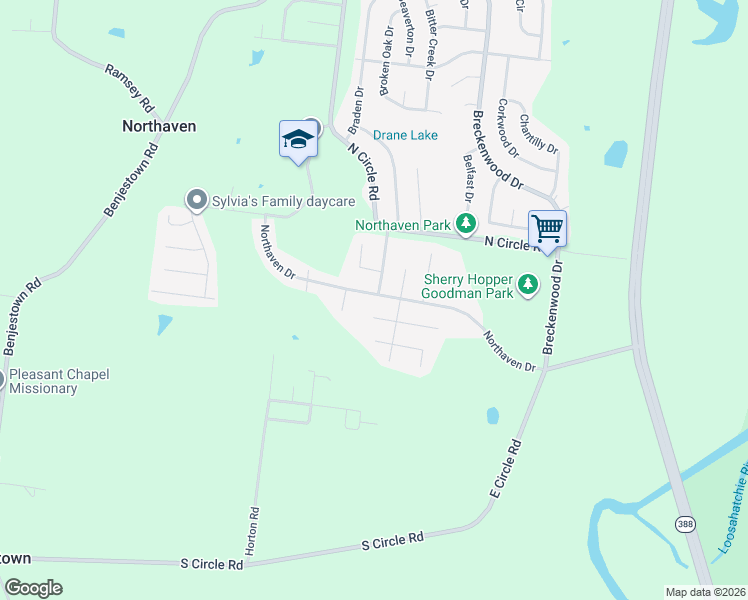map of restaurants, bars, coffee shops, grocery stores, and more near 747 Northaven Drive in Memphis