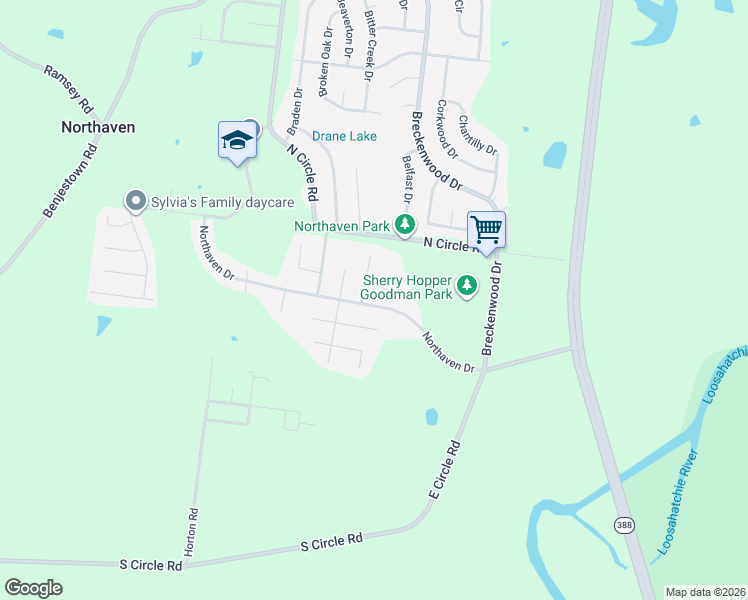 map of restaurants, bars, coffee shops, grocery stores, and more near 836 Northaven Drive in Memphis