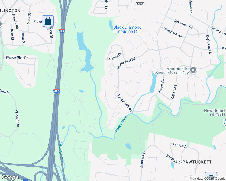 map of restaurants, bars, coffee shops, grocery stores, and more near 9108 Black Heath Circle in Charlotte