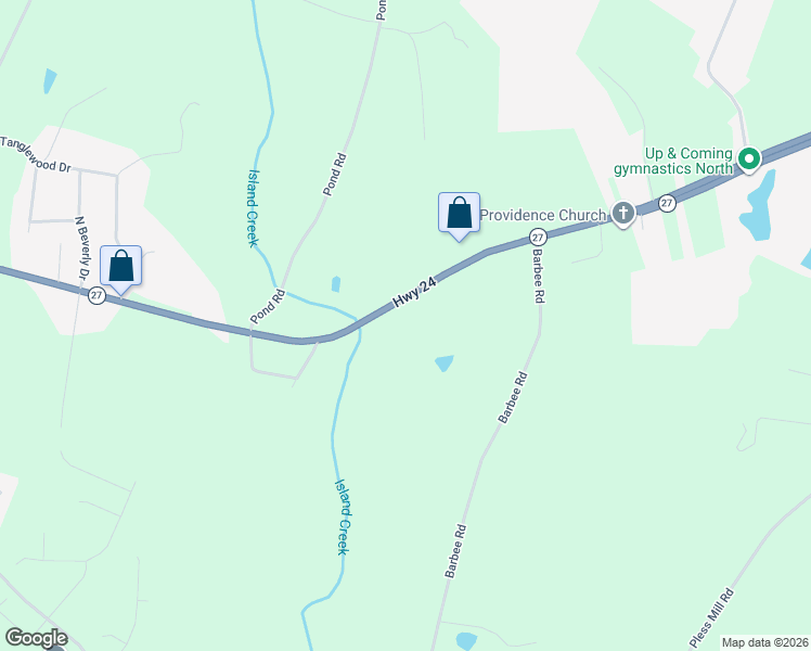 map of restaurants, bars, coffee shops, grocery stores, and more near 1608 East Main Street in Albemarle