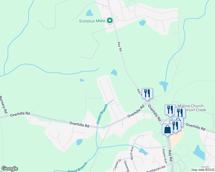 map of restaurants, bars, coffee shops, grocery stores, and more near 294 River Oak Street in Spring Lake