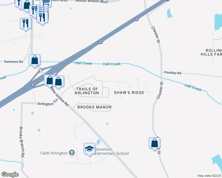 map of restaurants, bars, coffee shops, grocery stores, and more near 4936 Water Brook Circle in Arlington