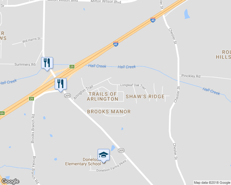 map of restaurants, bars, coffee shops, grocery stores, and more near 4939 Knob Creek Trail in Arlington