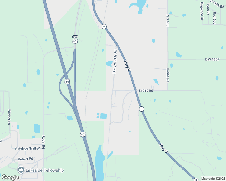 map of restaurants, bars, coffee shops, grocery stores, and more near E1210 Road in Eufaula