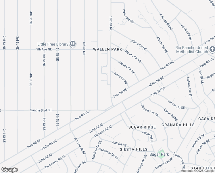 map of restaurants, bars, coffee shops, grocery stores, and more near 105 Landing Trail in Rio Rancho