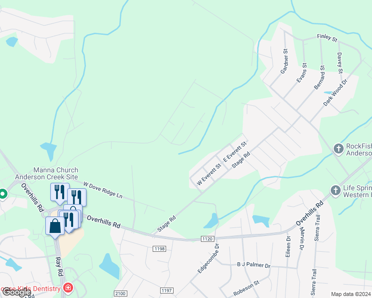 map of restaurants, bars, coffee shops, grocery stores, and more near 124 Cobblestone Drive in Spring Lake