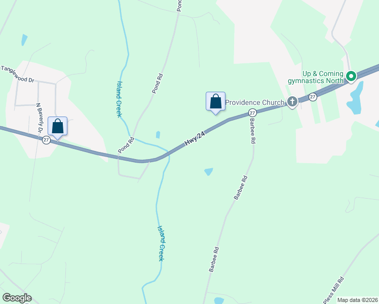 map of restaurants, bars, coffee shops, grocery stores, and more near 1608 East Main Street in Albemarle