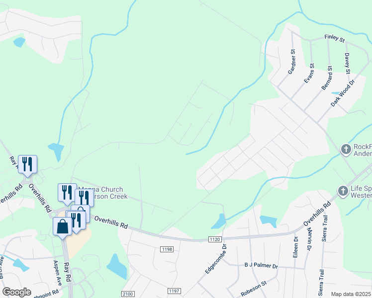 map of restaurants, bars, coffee shops, grocery stores, and more near 106 Cobblestone Drive in Spring Lake