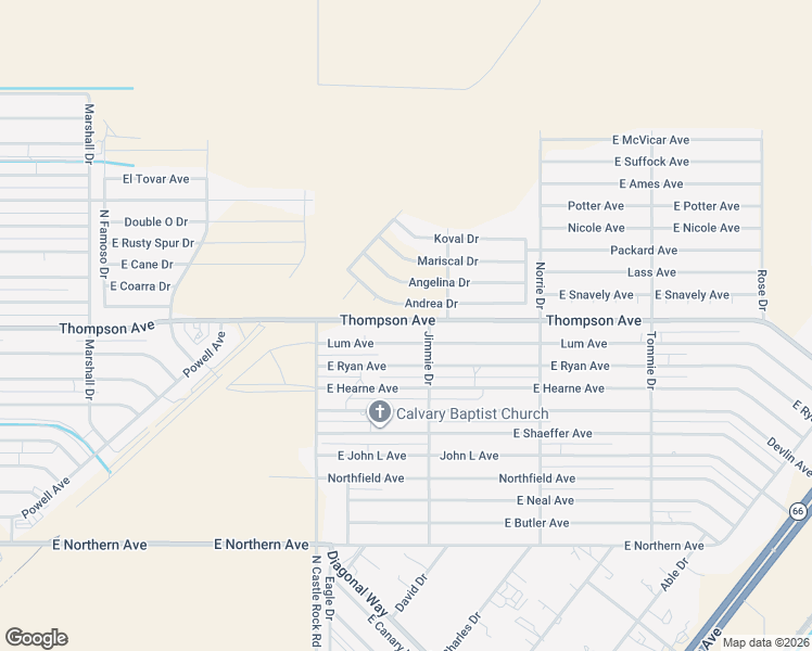 map of restaurants, bars, coffee shops, grocery stores, and more near 3575 E Lum Ave in Kingman