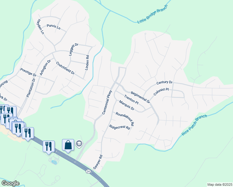 map of restaurants, bars, coffee shops, grocery stores, and more near 73 Marquis Drive in Cameron