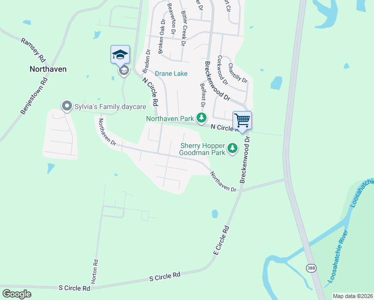 map of restaurants, bars, coffee shops, grocery stores, and more near 836 Northaven Drive in Memphis