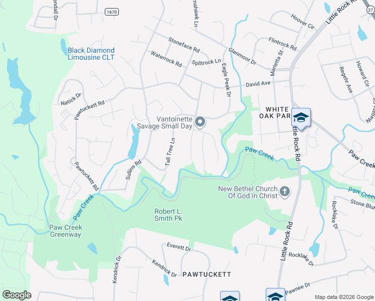 map of restaurants, bars, coffee shops, grocery stores, and more near 5910 Running Deer Road in Charlotte