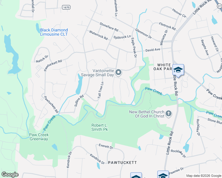 map of restaurants, bars, coffee shops, grocery stores, and more near 5910 Running Deer Road in Charlotte