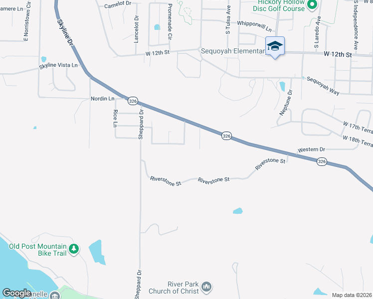 map of restaurants, bars, coffee shops, grocery stores, and more near 606 Castlegate Loop in Russellville