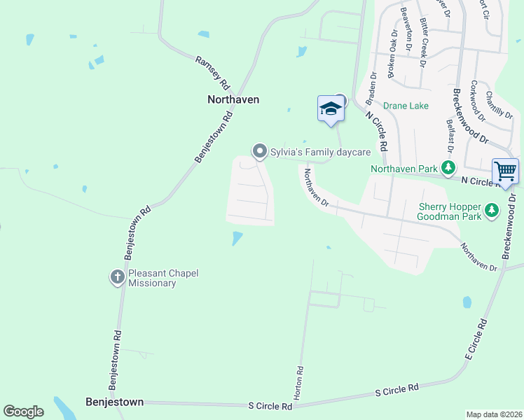 map of restaurants, bars, coffee shops, grocery stores, and more near 519 Fox Valley Drive in Memphis