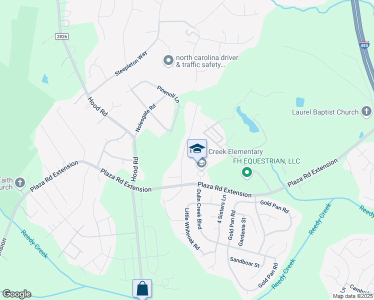 map of restaurants, bars, coffee shops, grocery stores, and more near 10757 Old Dulin Farms Way in Charlotte