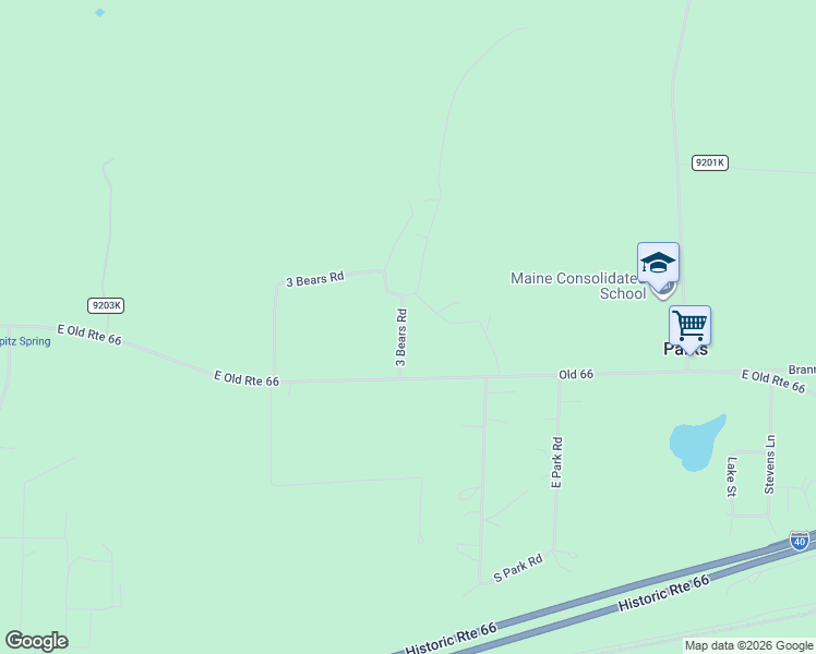 map of restaurants, bars, coffee shops, grocery stores, and more near 1150 North Three Bears Loop in Parks